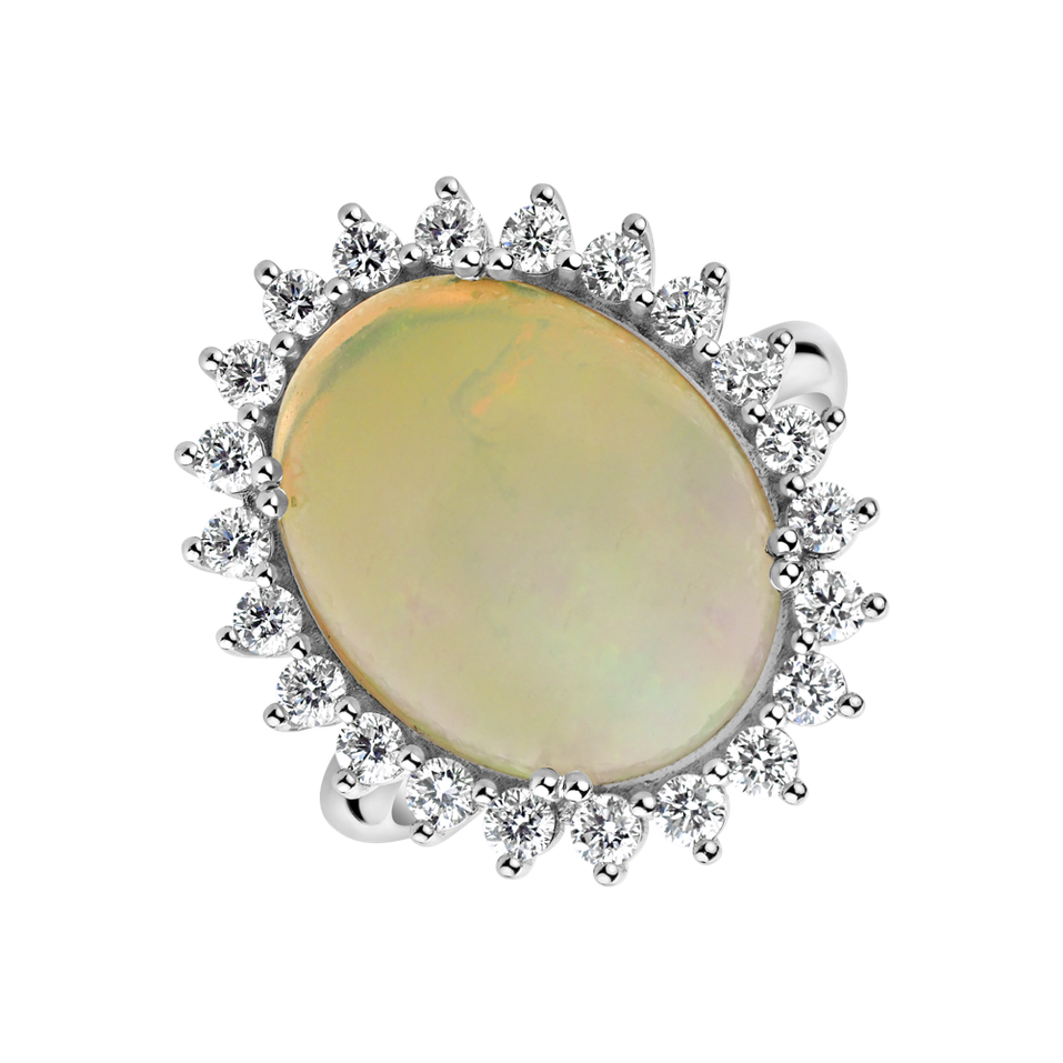 Prsten s opálem a diamanty Diamond Euphoria