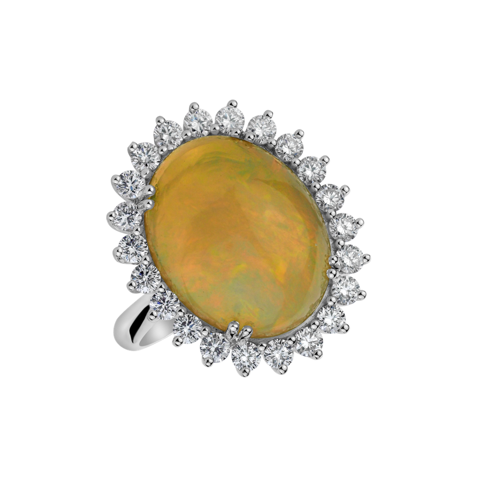 Prsten s opálem a diamanty Diamond Euphoria