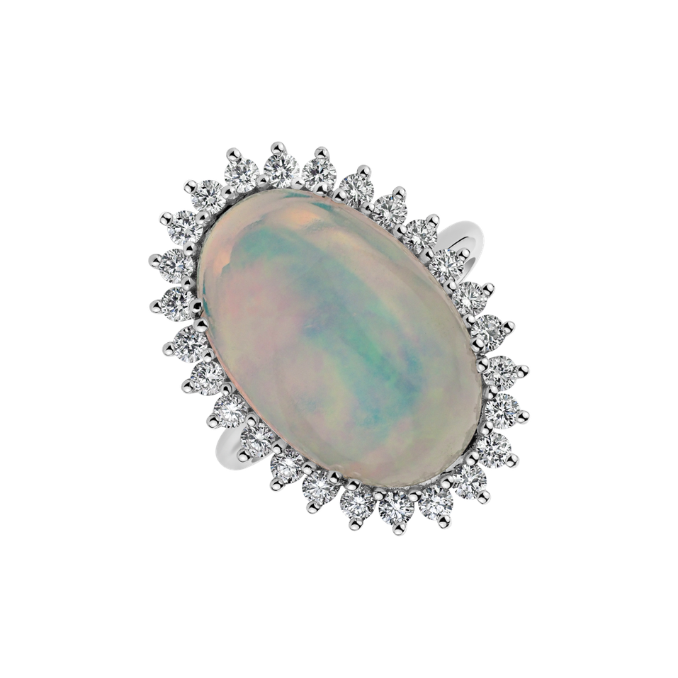 Prsten s opálem a diamanty Diamond Euphoria