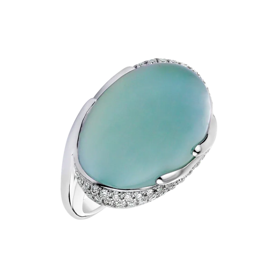 Prsten s chalcedonem a diamanty Gem Miracle