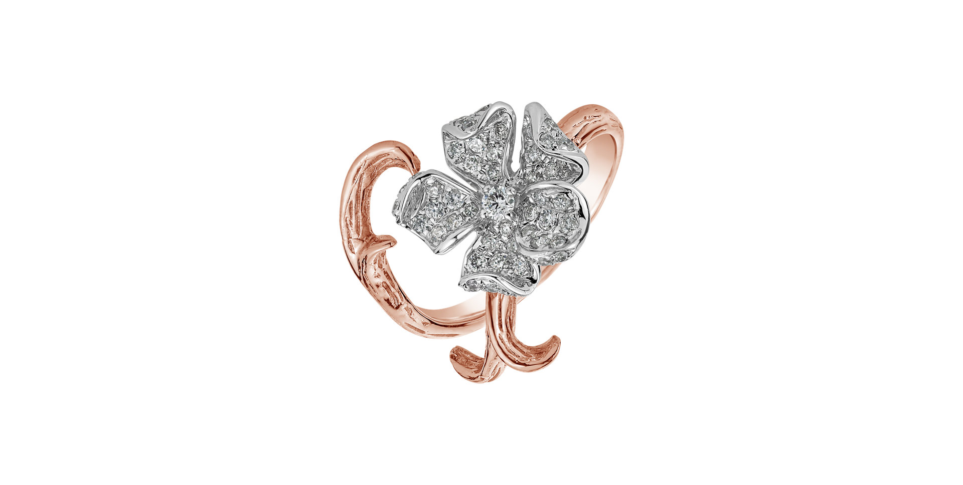 Prsten s diamanty Rose Latte