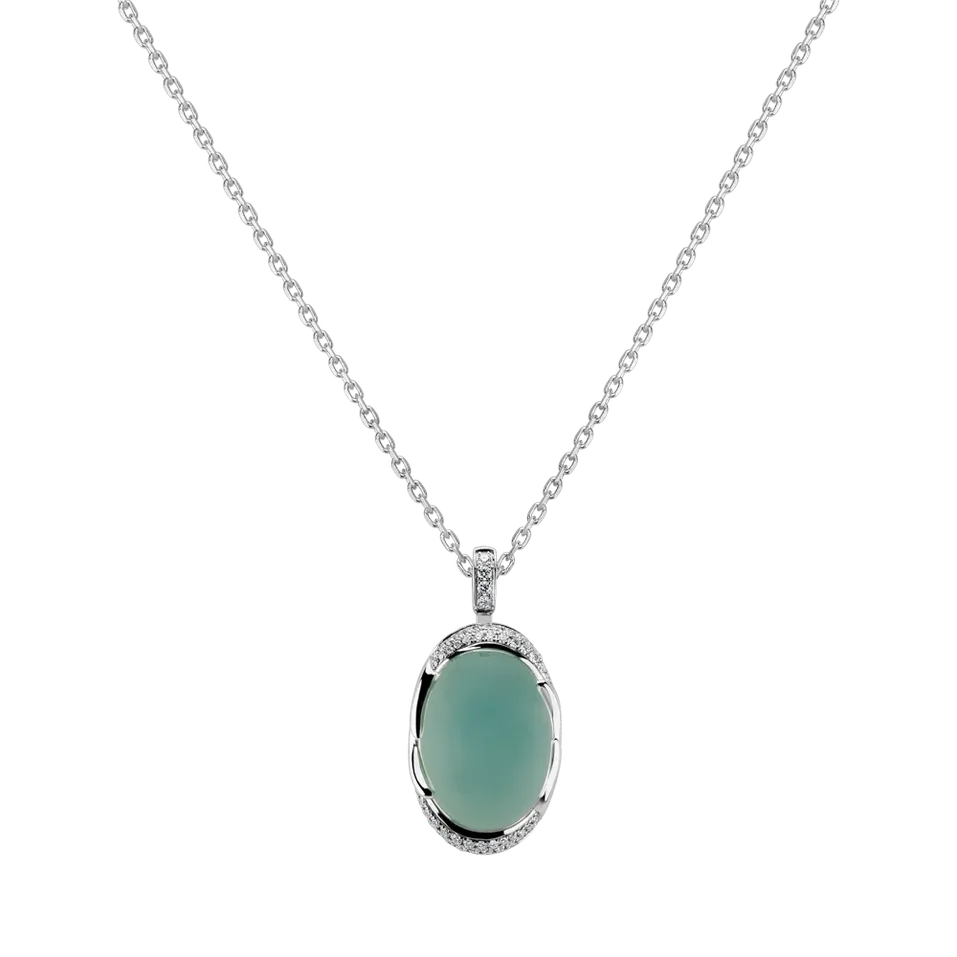 Přívěs s chalcedonem a diamanty Mystic Blossom