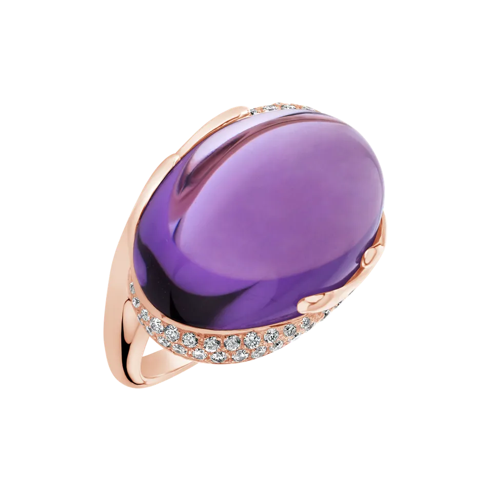 Prsten s ametystem a diamanty Gem Miracle