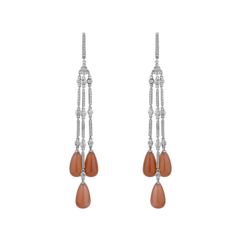 Náušnice s diamanty a karneoly Royal Dazzle