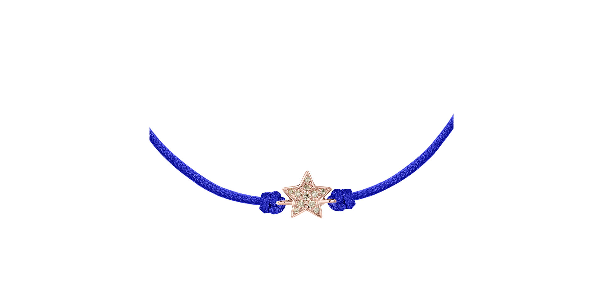 Náramek se šňůrkou a hnědými diamanty Star Message