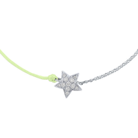 Diamantový náramek se šňůrkou Be a Star