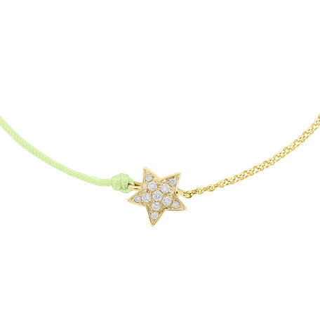 Diamantový náramek se šňůrkou Be a Star
