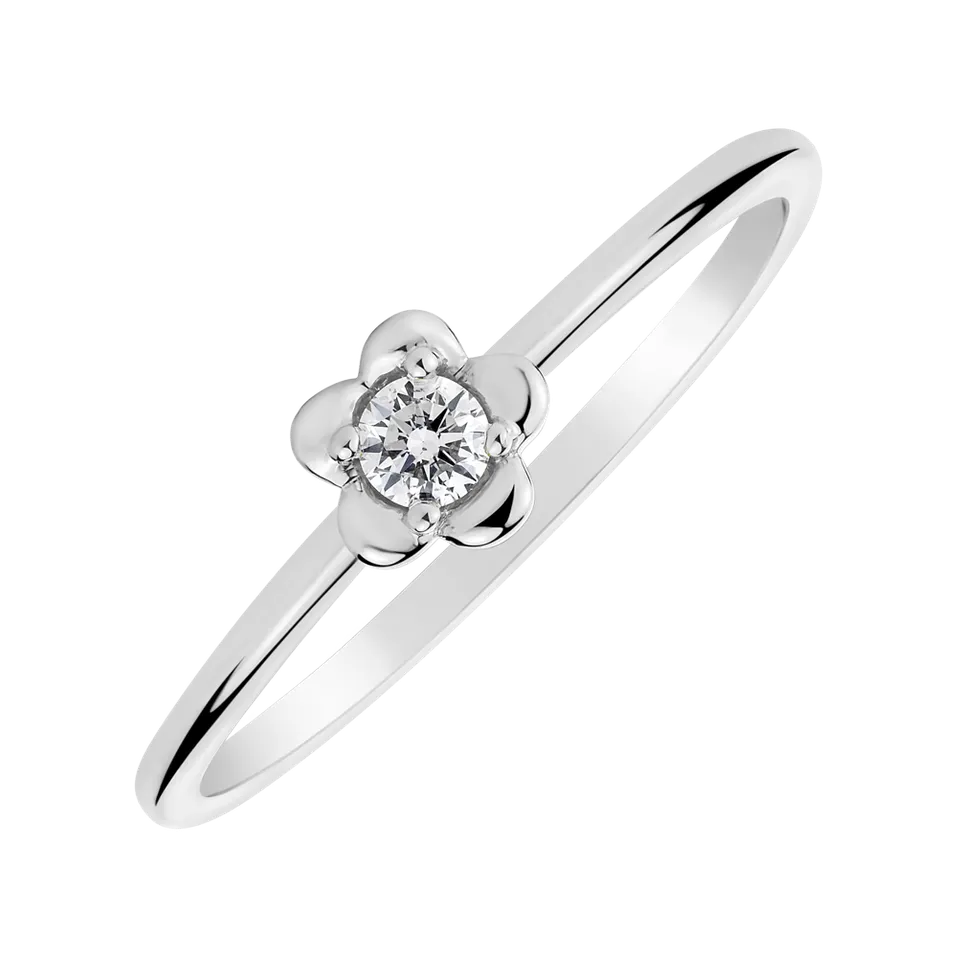Prsten s diamantem Delightful Flower