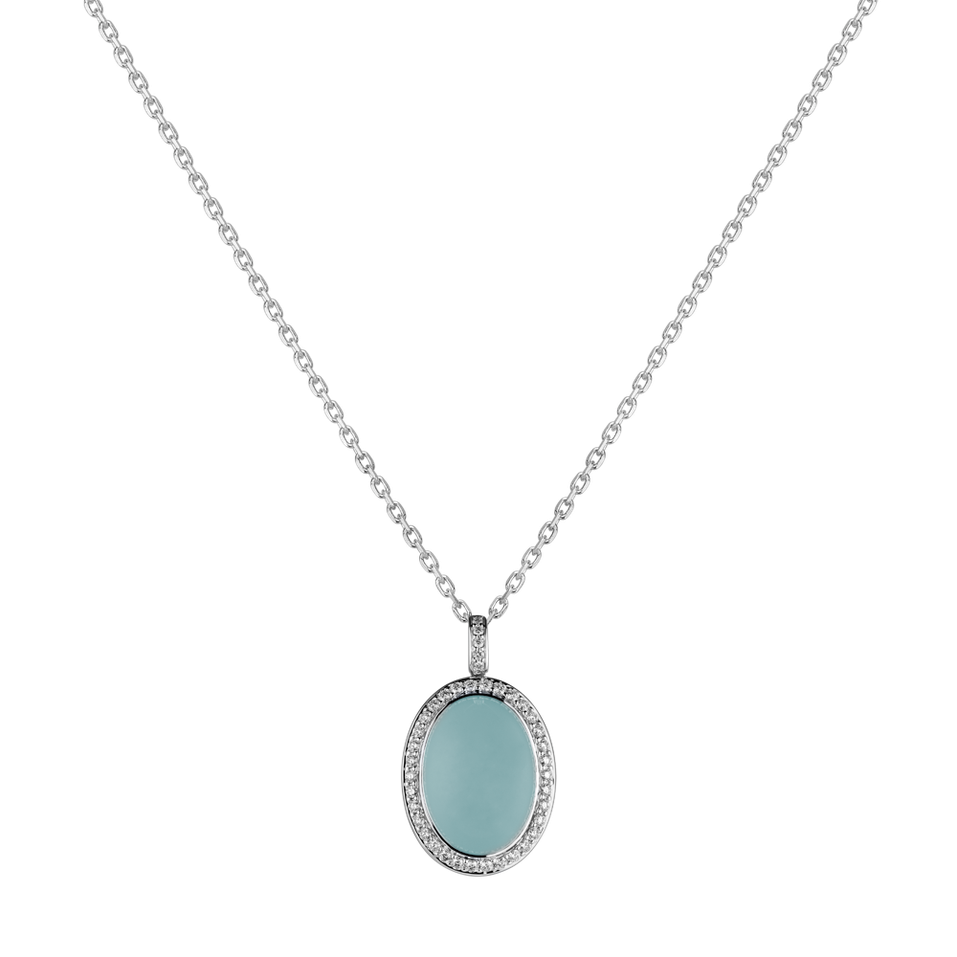 Přívěs s chalcedonem a diamanty Gem Sparkle