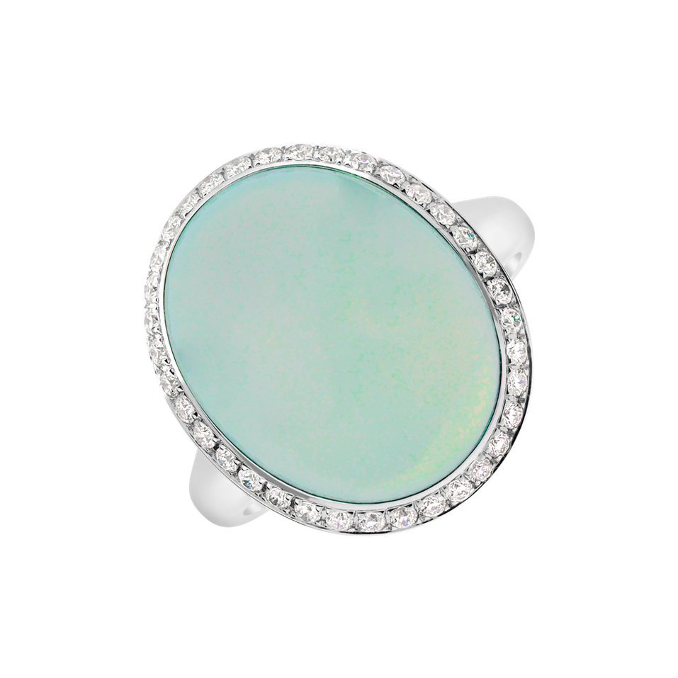 Prsten s chalcedonem a diamanty Gem Sparkle