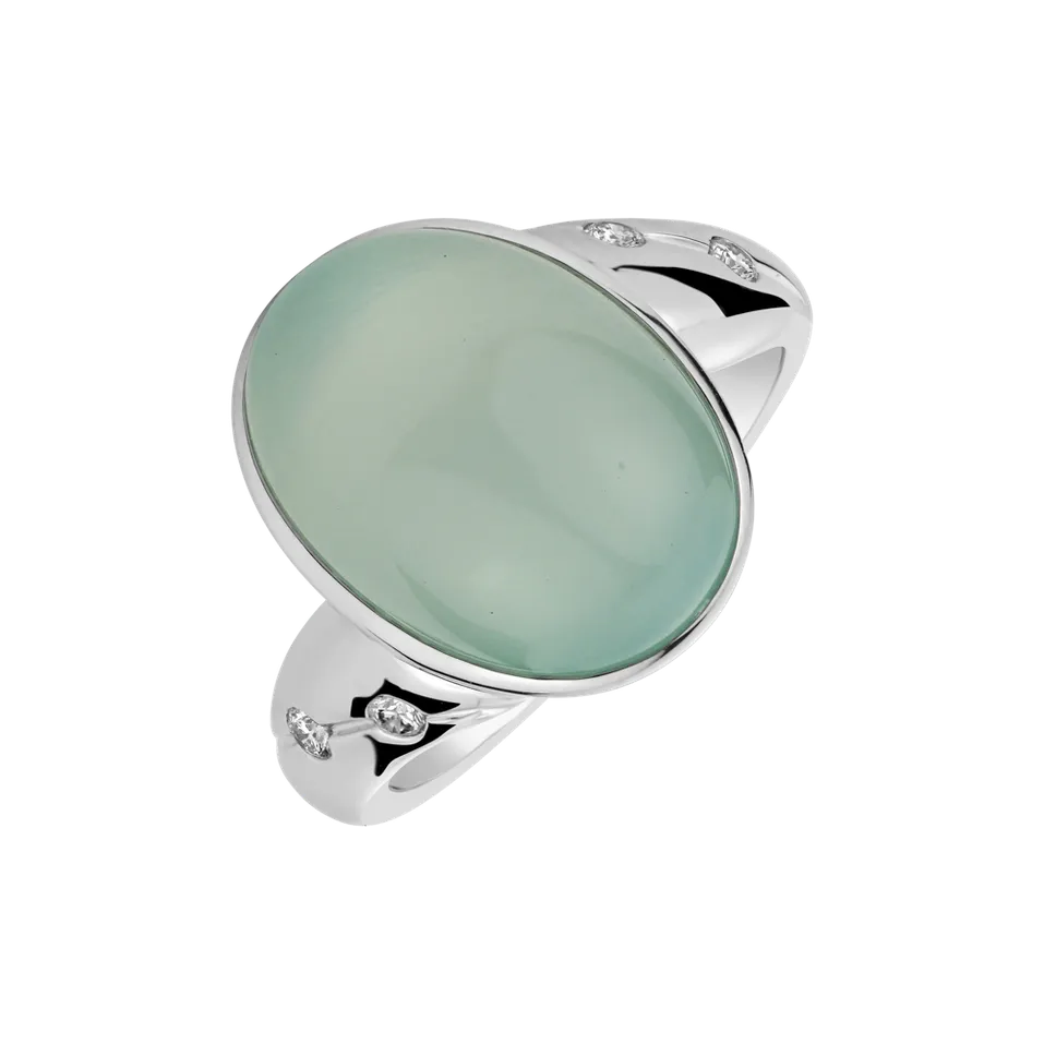 Prsten s chalcedonem a diamanty Gem Spirit