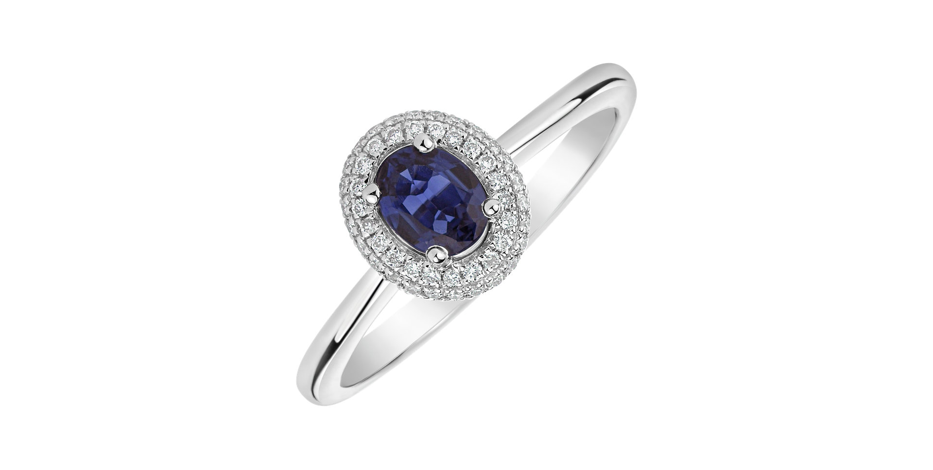 Prsten s diamanty a safírem Princess