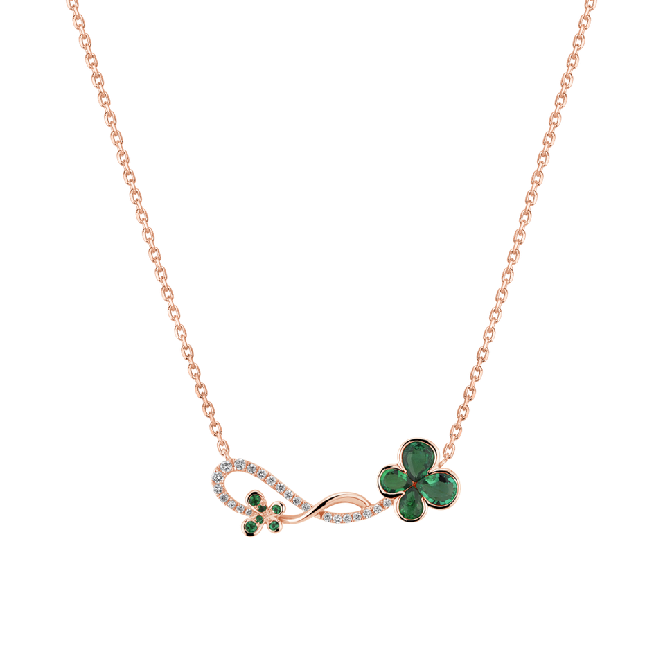 Náhrdelník s diamanty a smaragdy Guardian Essence