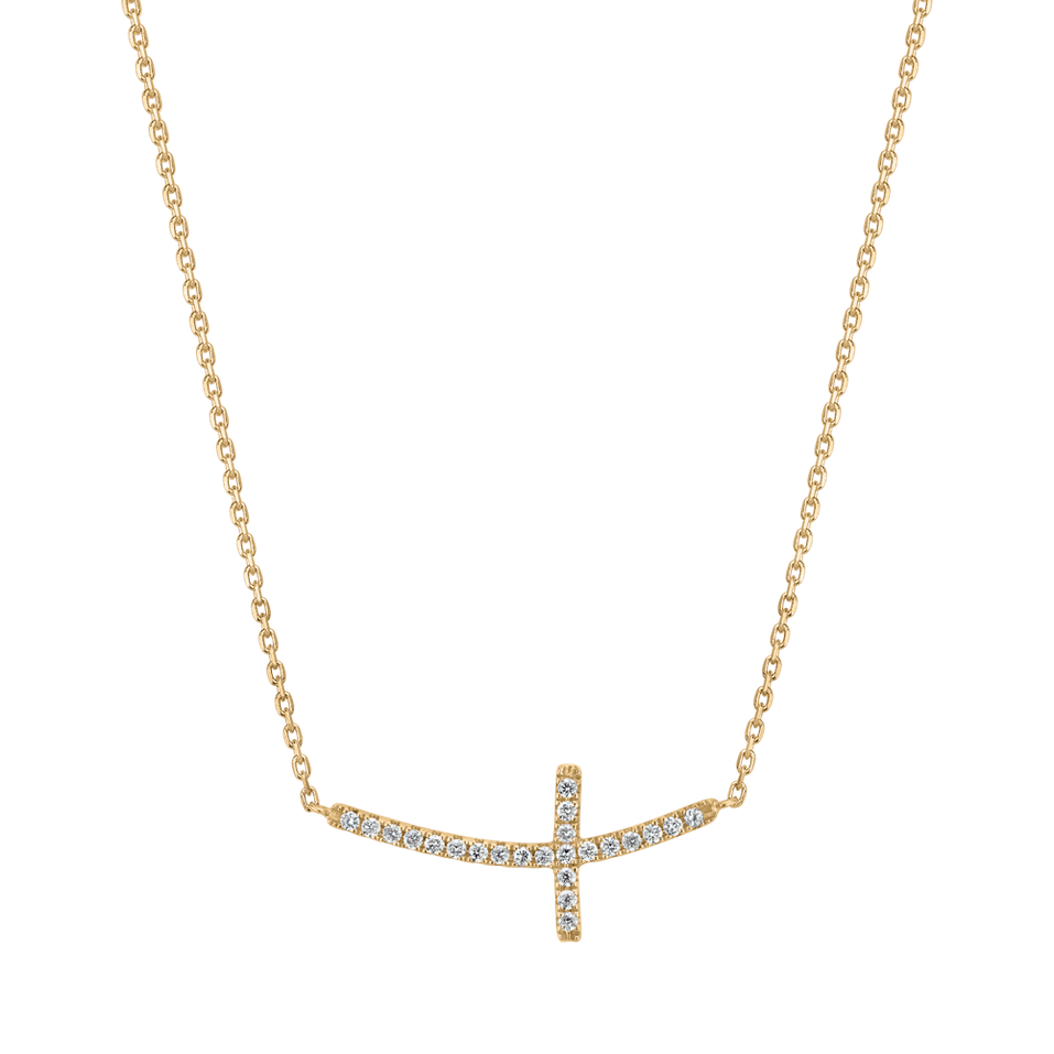 Náhrdelník s diamanty Glossy Cross