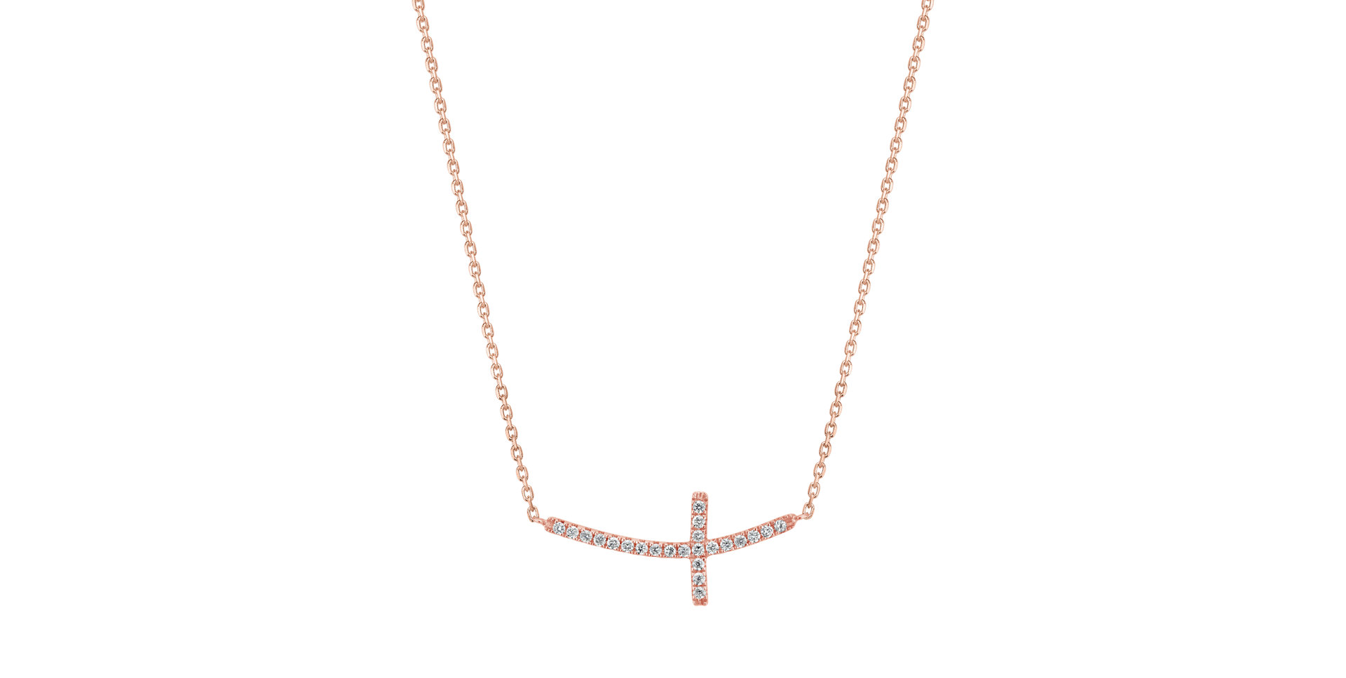 Náhrdelník s diamanty Glossy Cross