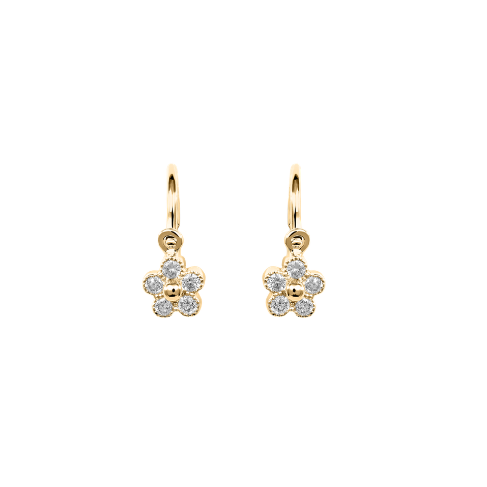 Dětské náušnice s diamanty Diamond Flower