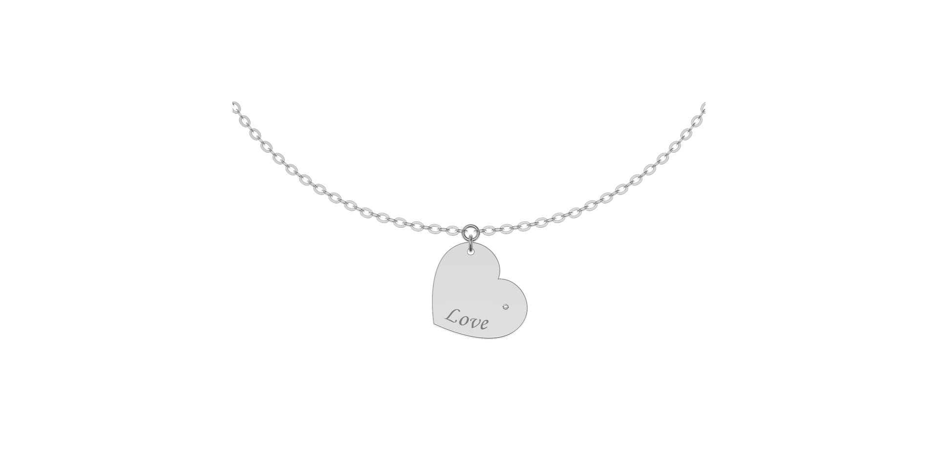 Náramek s diamantem Amour Heart