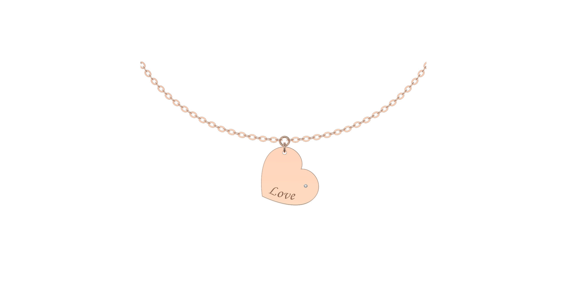 Náramek s diamantem Amour Heart