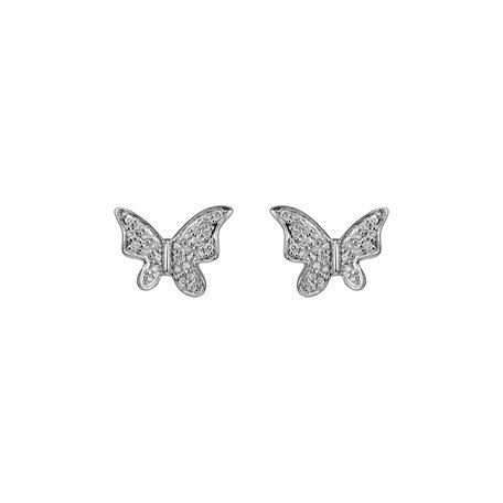 Náušnice s diamanty Magic Butterfly