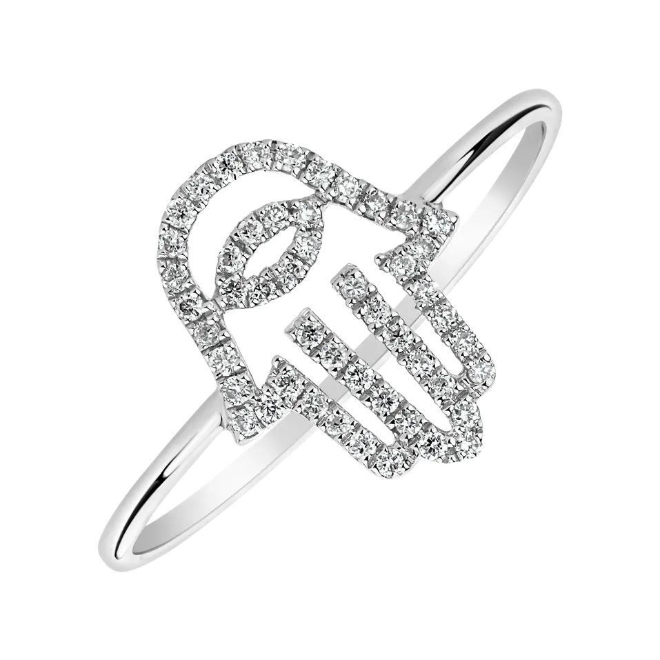 Prsten s diamanty Hamsa