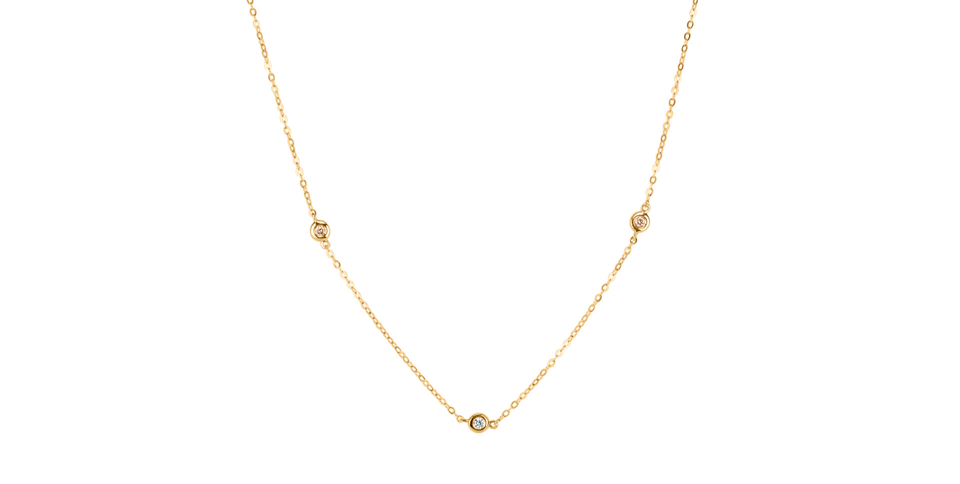 Náhrdelník s černými, hnědými a bílými diamanty Dots