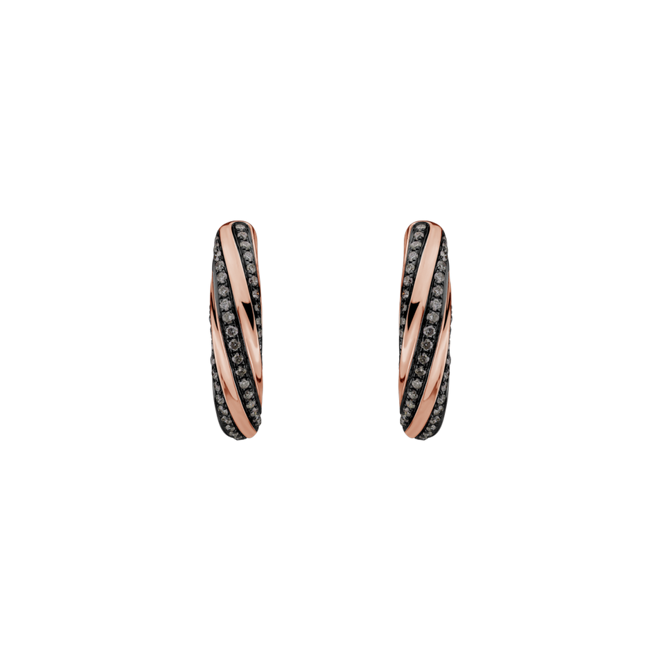 Náušnice s hnědými diamanty Joyful Energy