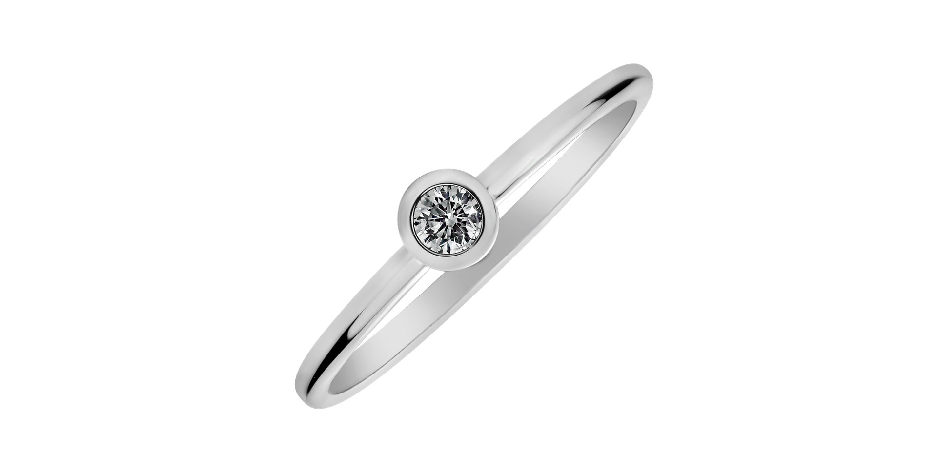 Prsten s diamantem Glossy Dots