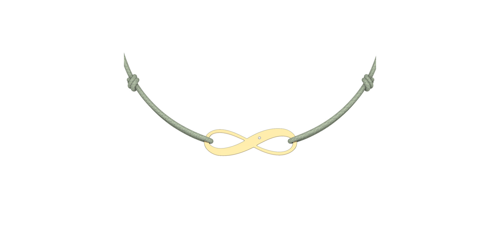 Diamantový náramek se šňůrkou Infinity