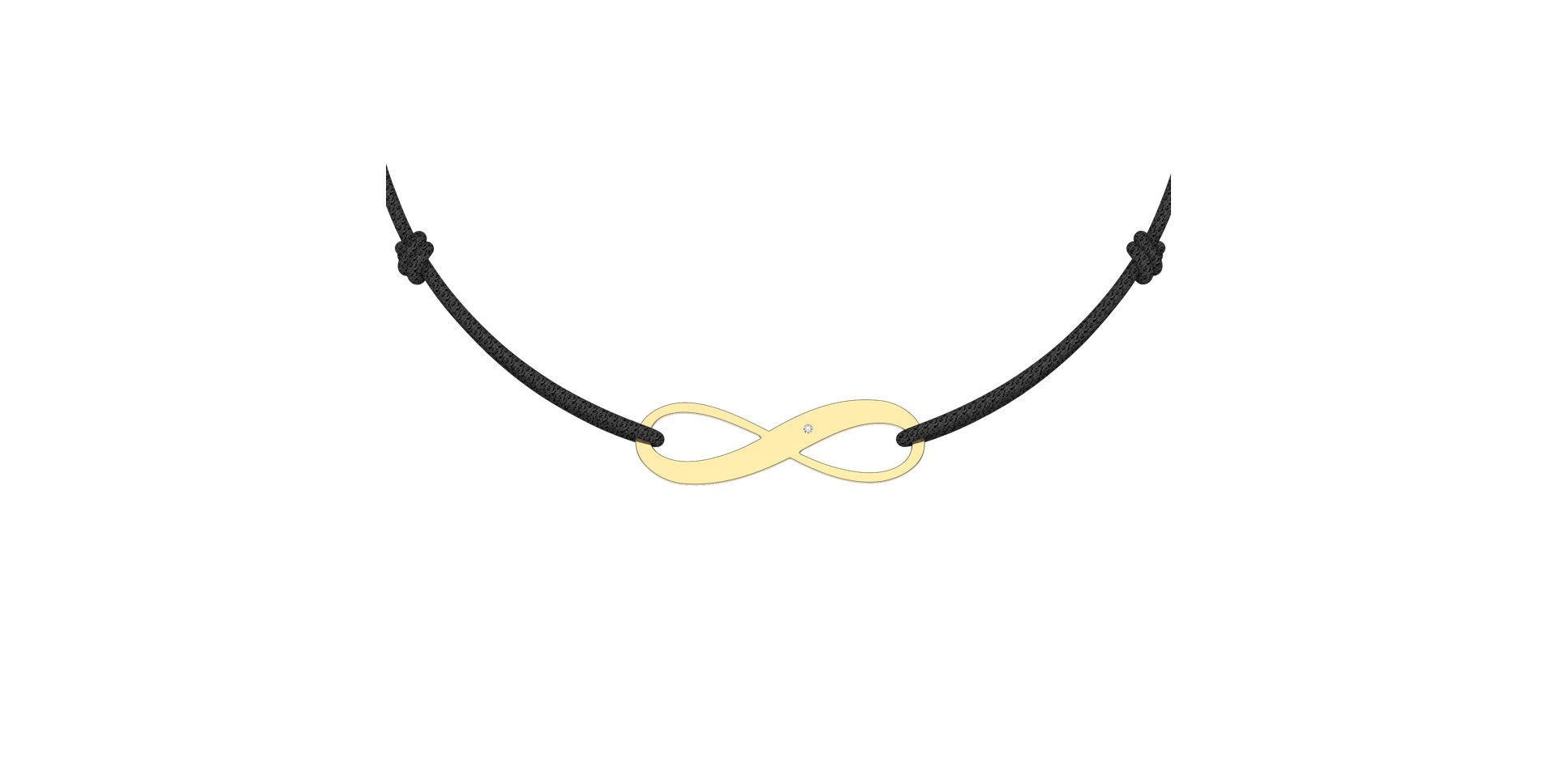 Diamantový náramek se šňůrkou Infinity