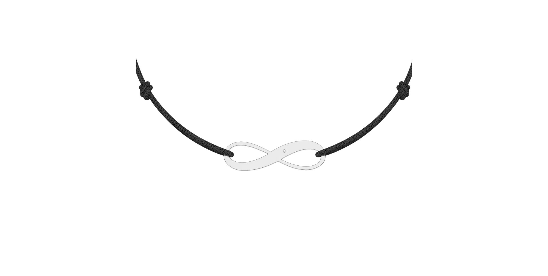 Diamantový náramek se šňůrkou Infinity