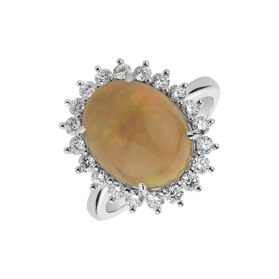 Prsten s opálem a diamanty Diamond Euphoria