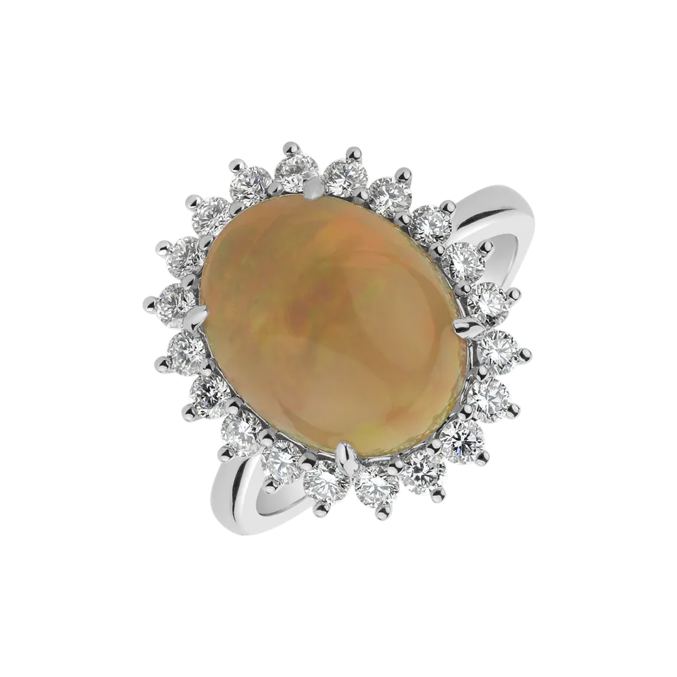 Prsten s opálem a diamanty Diamond Euphoria