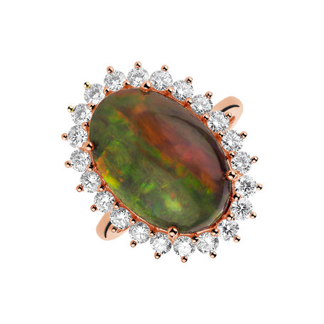 Prsten s opálem a diamanty Diamond Euphoria