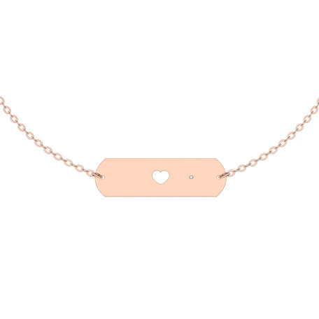 Náramek s diamantem Charming Heart