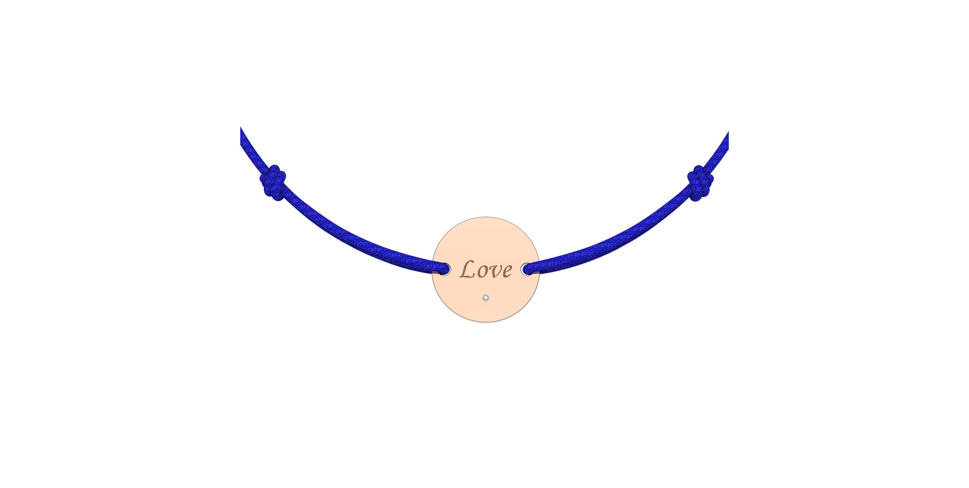 Diamantový náramek se šňůrkou Simple Love