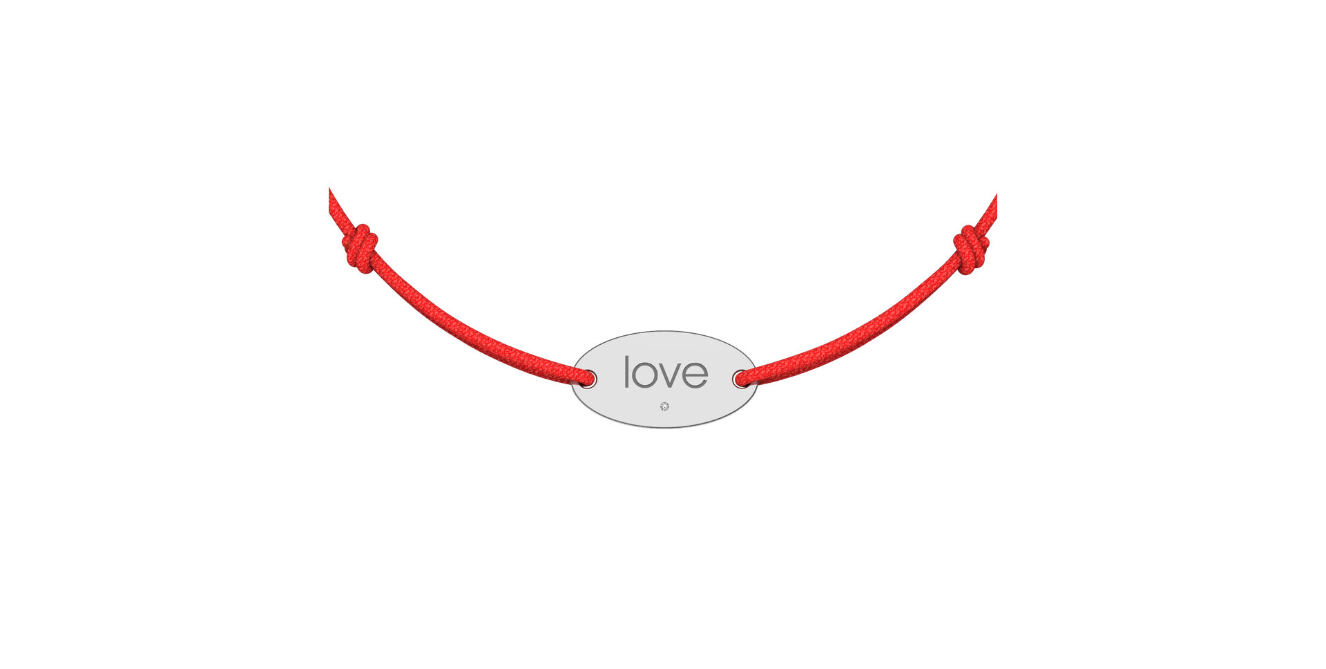 Diamantový náramek se šňůrkou Love