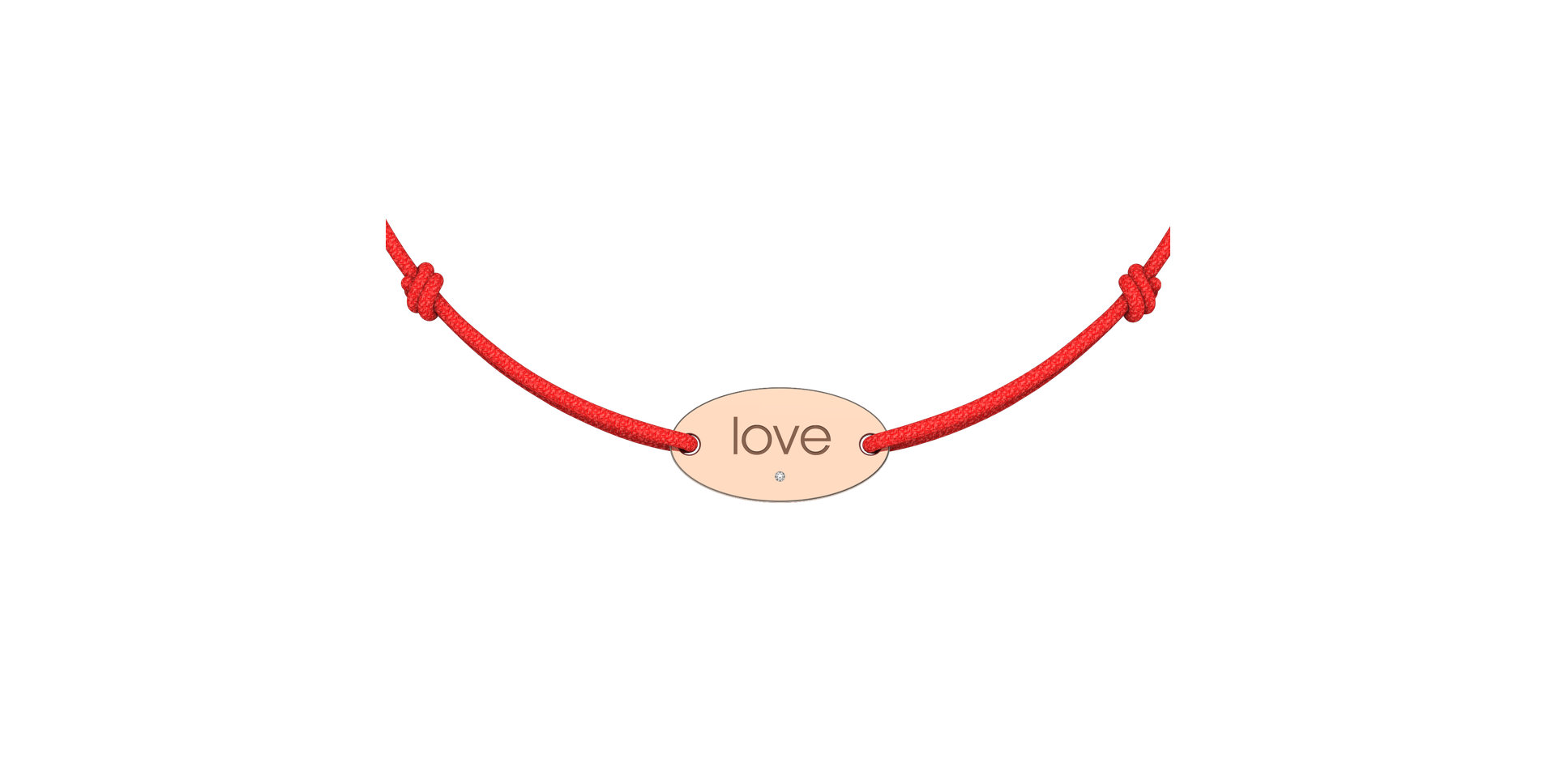 Diamantový náramek se šňůrkou Love