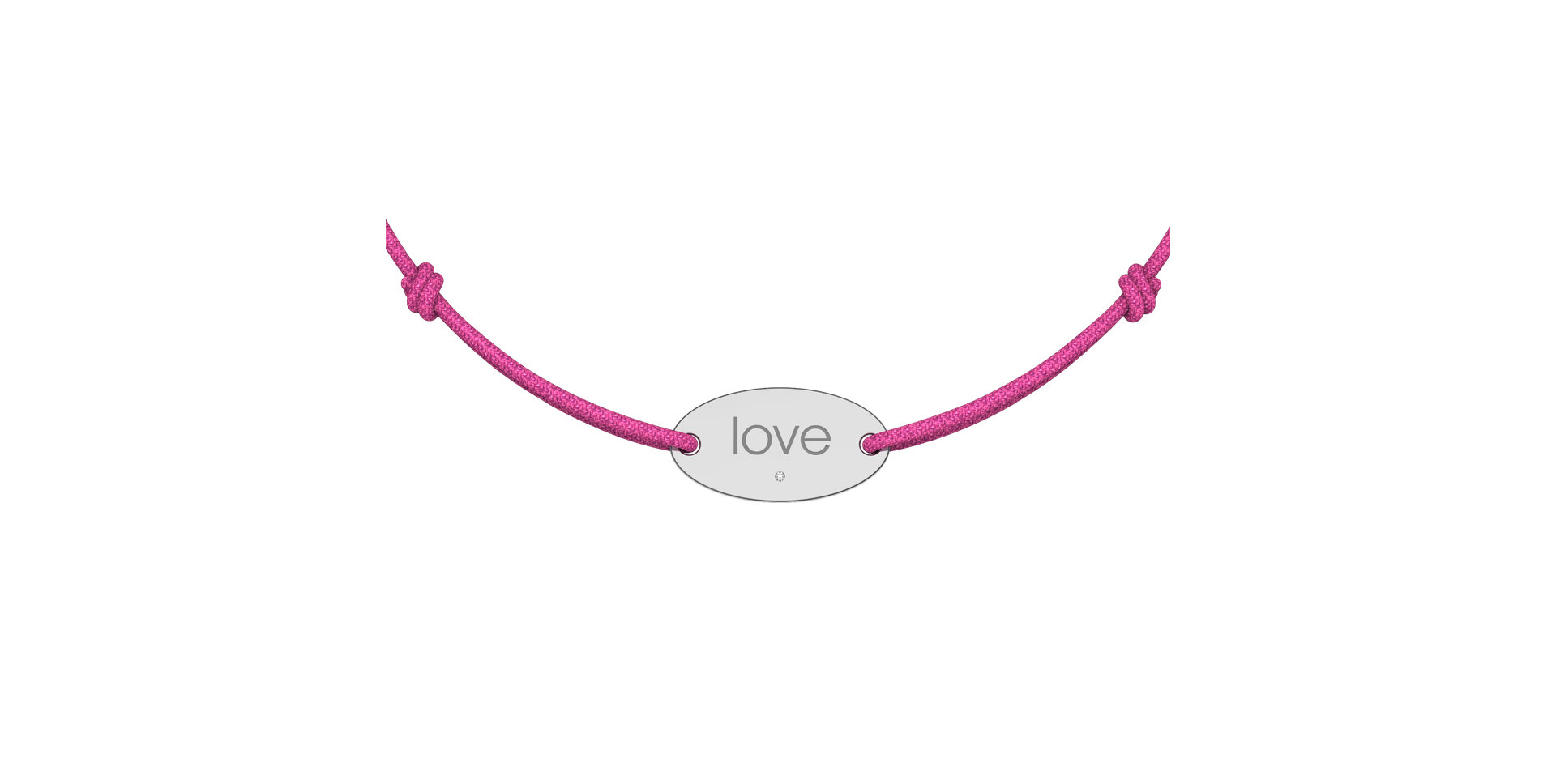 Diamantový náramek se šňůrkou Love