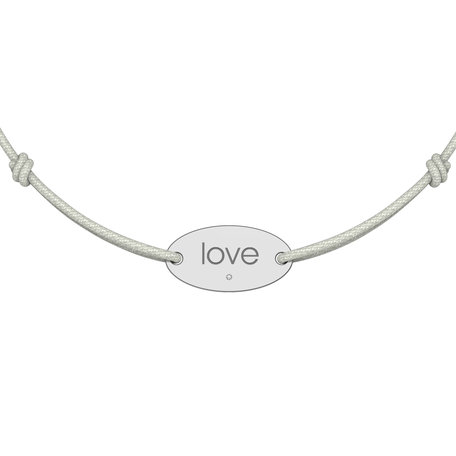 Diamantový náramek se šňůrkou Love
