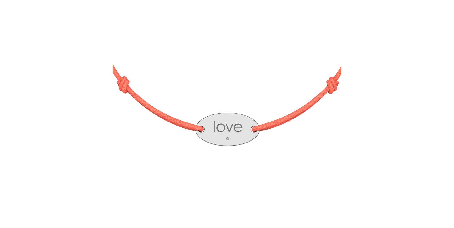 Diamantový náramek se šňůrkou Love