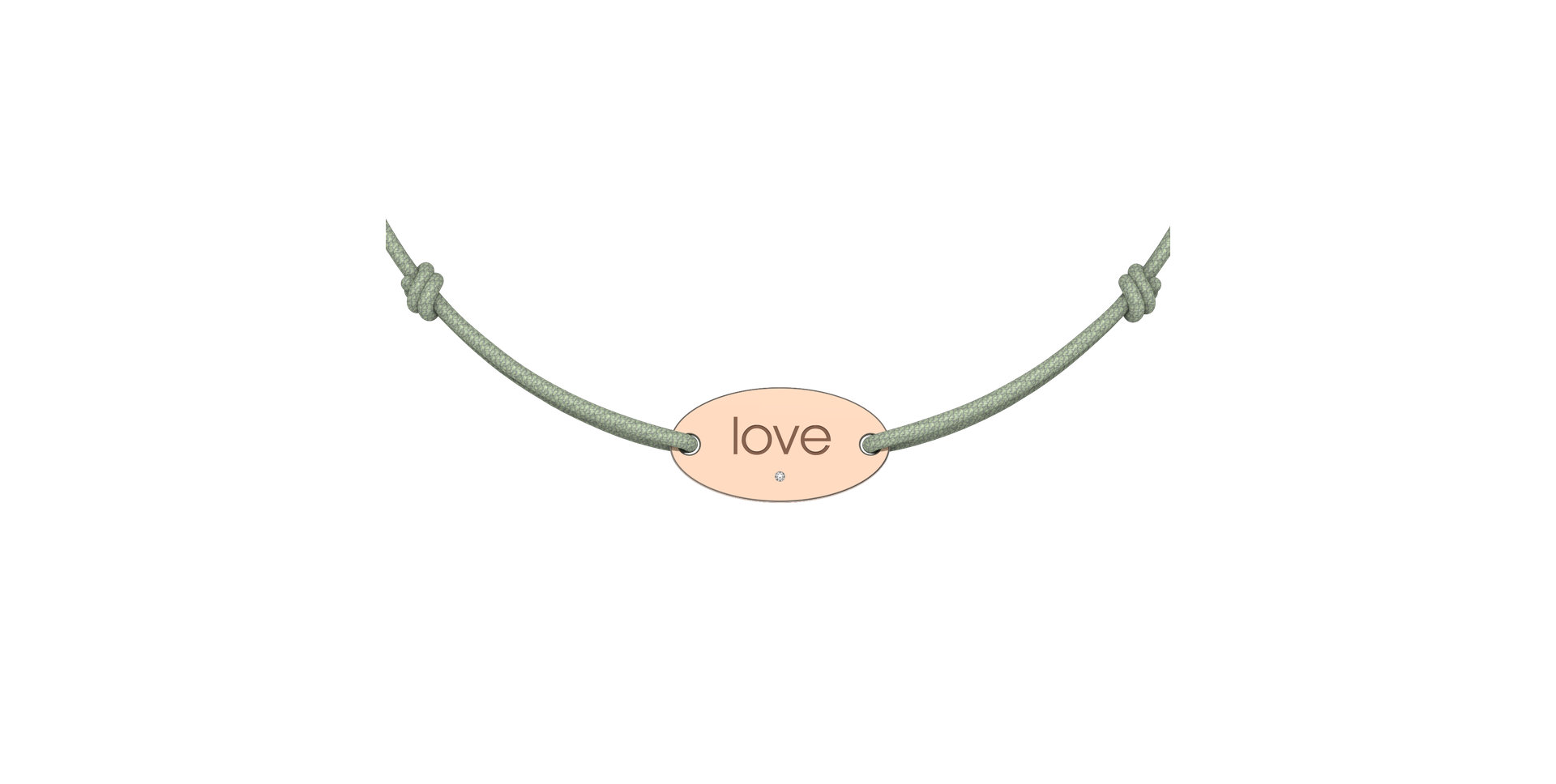 Diamantový náramek se šňůrkou Love