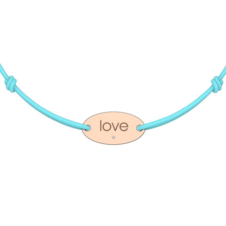 Diamantový náramek se šňůrkou Love