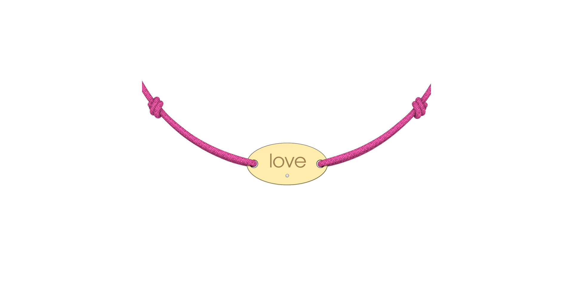 Diamantový náramek se šňůrkou Love