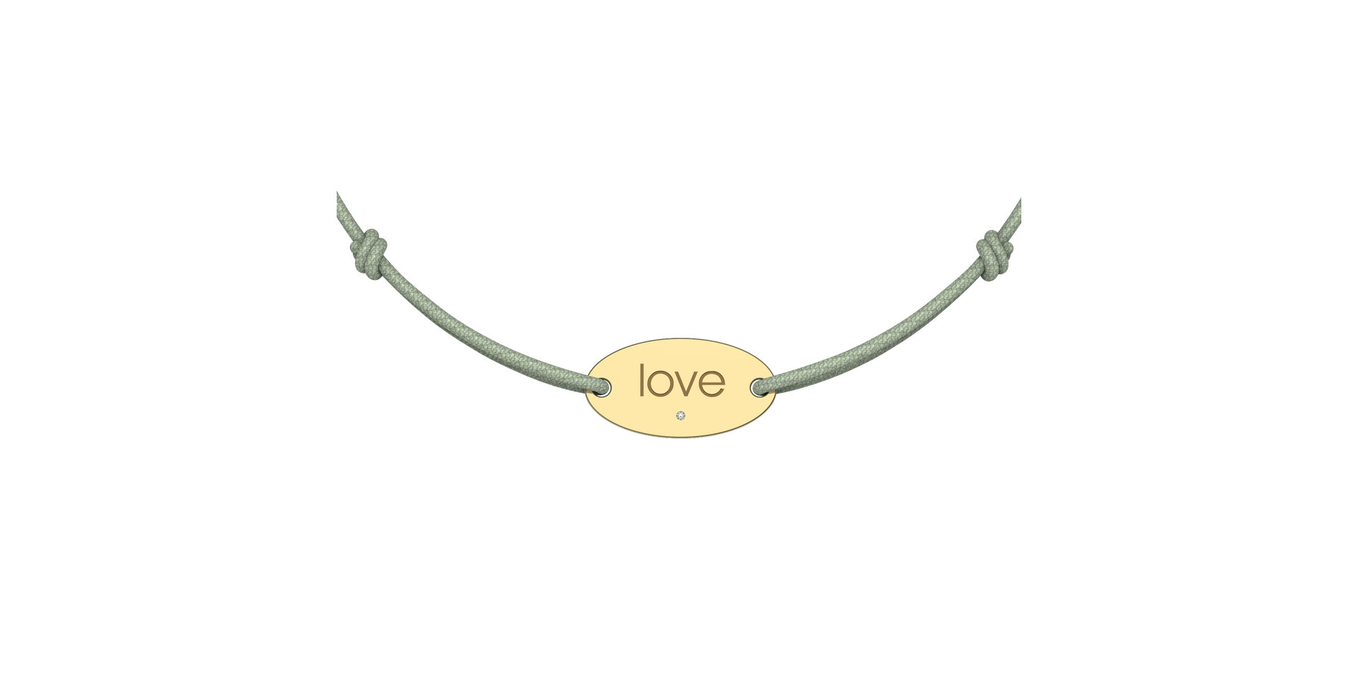 Diamantový náramek se šňůrkou Love