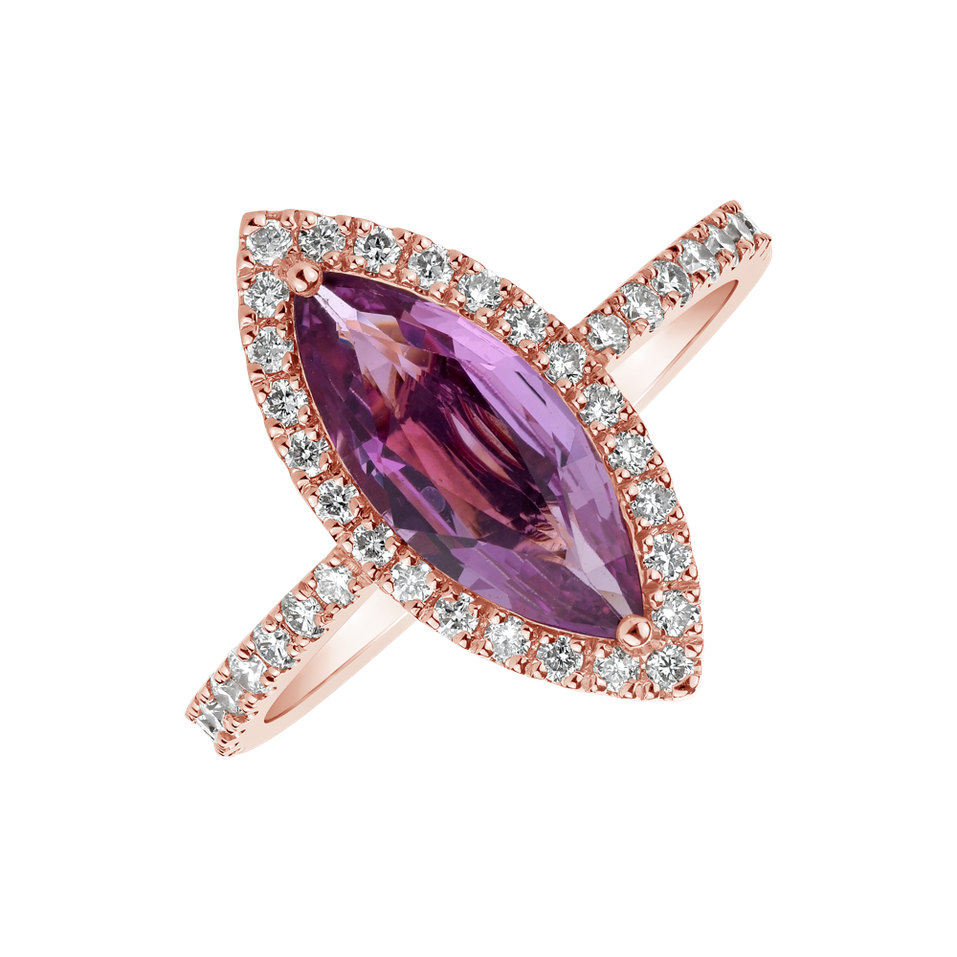 Prsten s safírem a diamanty Charming Night