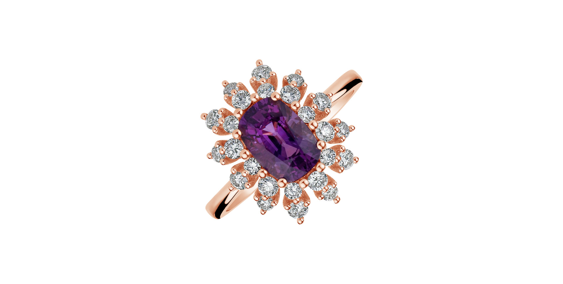 Prsten se safírem a diamanty Noble Pleasure