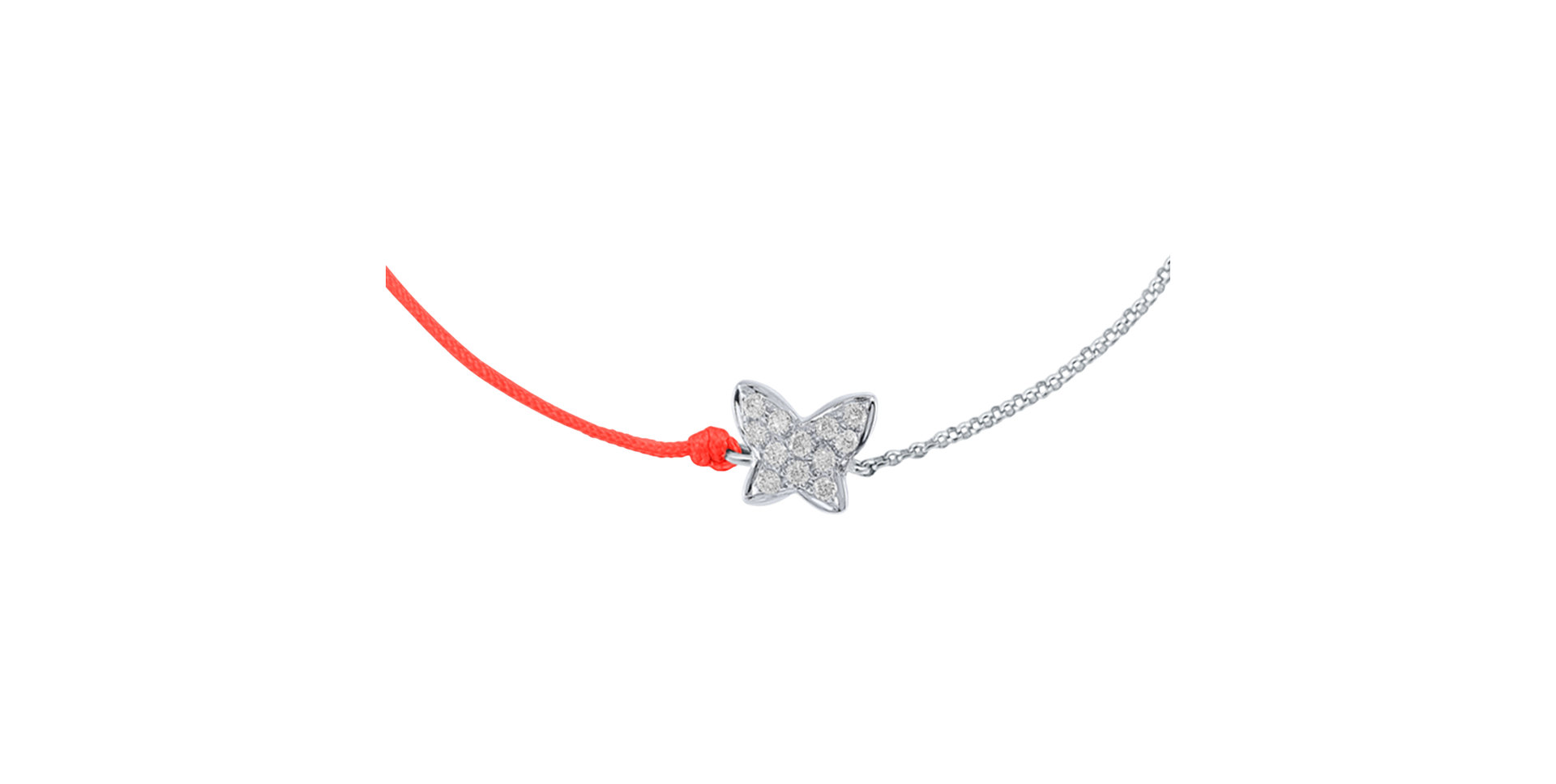 Diamantový náramek se šňůrkou Diamond Butterfly