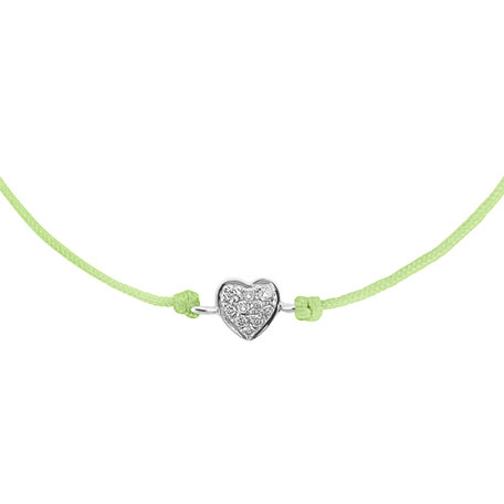 Diamantový náramek se šňůrkou My Heart