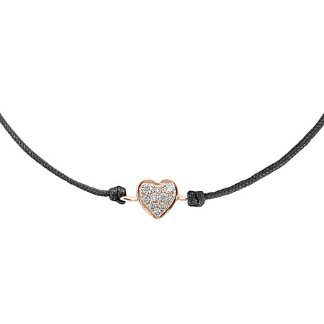 Diamantový náramek se šňůrkou My Heart