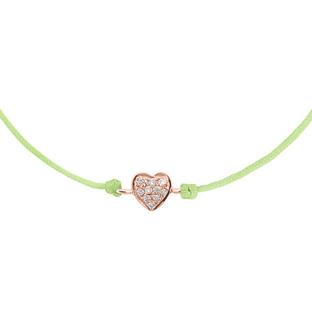 Diamantový náramek se šňůrkou My Heart